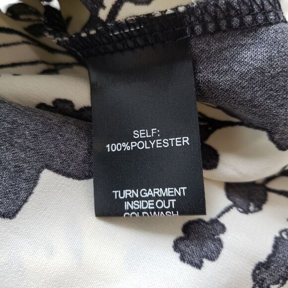 Anthropologie Lapis Floral Dress Womens Large Black White Boho - Picture 9 of 14